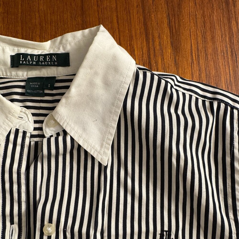 Ralph Lauren navy and white striped button-down